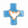 Croix colombe bleu (10x10 cm) de Crèches de Noël