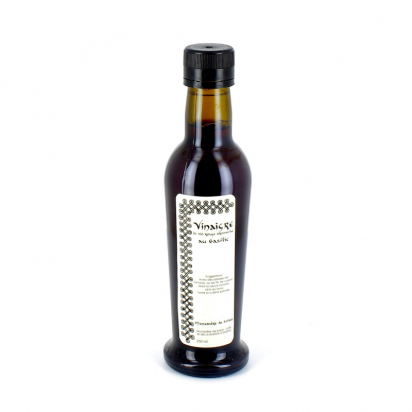 Vinaigre de vin rouge bio aromatisé au basilic
