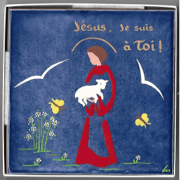 Céramique du Bon Pasteur avec l'inscription Jésus je suis à toi de Artisanat Monastique