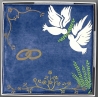 Céramique Mariage avec anneaux et colombes - date et noms personnalisables de Artisanat Monastique