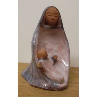 Vierge à l'Enfant, en terre cuite émaillée de La Vierge Marie