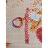 Bracelet tressé en cuir vachette rose corail de Petite maroquinerie