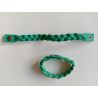 Bracelet tressé en cuir vert turquoise de Petite maroquinerie