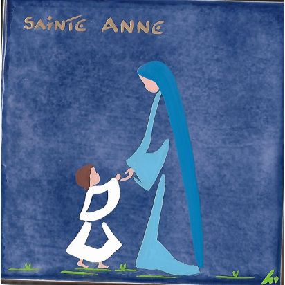 Céramique de Sainte Anne avec Marie enfant de Céramiques peintes