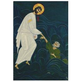Carte icône - Jésus marchant sur les eaux