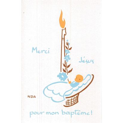 Carte Baptême - Bap03 Cièrge 
