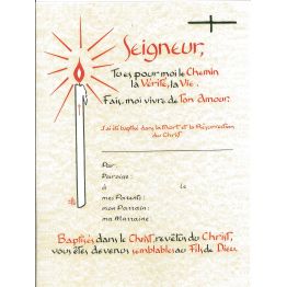 Carte Prière - CH01 - Charte de Baptême A4 