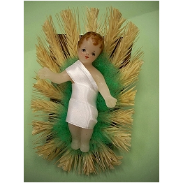 Enfant-Jésus en cire 8 cm travail artistique Artisanat monastique crèche cadeau religieux 